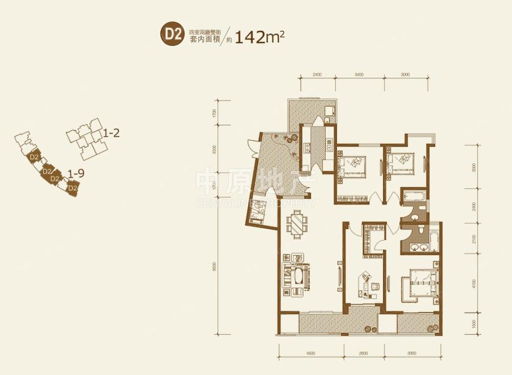 北滨路,龙湖春森彼岸洋房,正规的4室2厅2卫清水 看江景